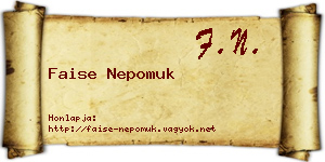 Faise Nepomuk névjegykártya
